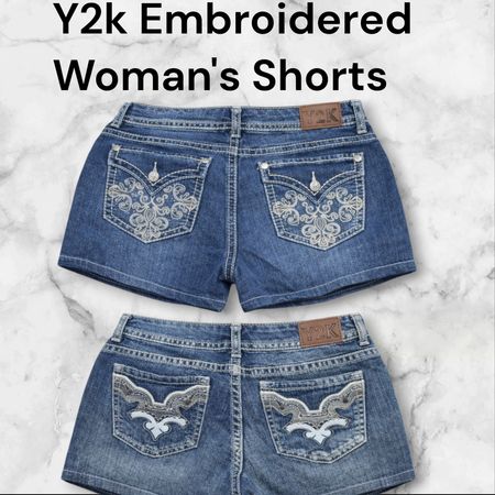 Y2k embroidered mini woman's shorts