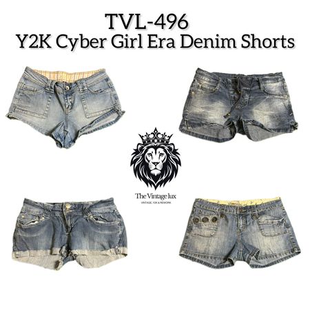 Y2K Cyber Girl Era Denim Shorts (TVL-496)