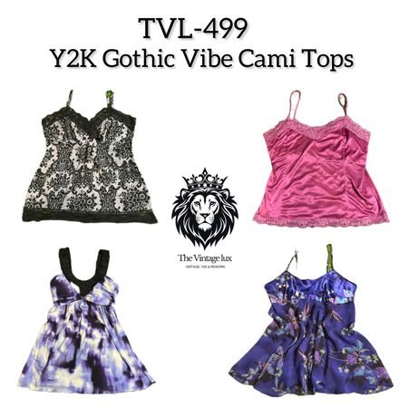 Y2K Gothic Vibe Cami Tops (TVL-499)