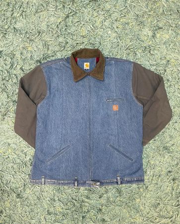 Upcycled Carhartt Denim with Canvas Sleeves Jackets