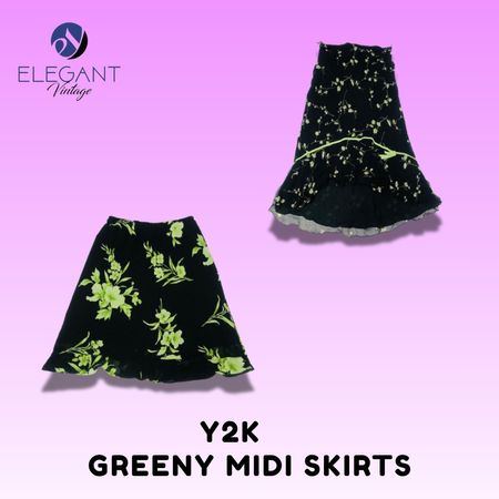 Y2K Greeny Midi Skirts - EV1526
