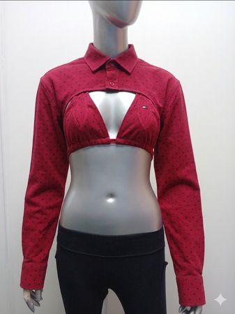 Ralph Lauren x Tommy Hilfiger Upcycled 2-Piece Crop Tops - Y2K Streetwear