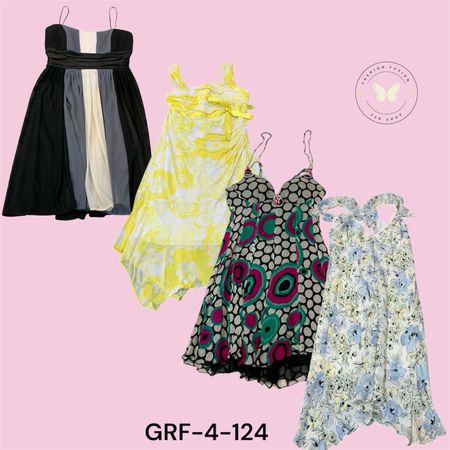 Women’s Printed Poly Dress – Lightweight Polyester Casual Wear (GRF-4-124)