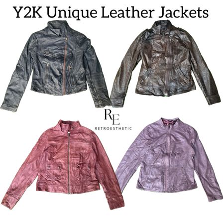 Y2K Unique Leather Jackets Re-3010