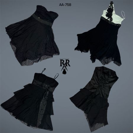 Y2K Black Gothic Mix Dresses (AA-758)