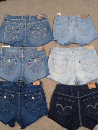 Shorts micro mini Levi's upcyclés HD1440 pour dames