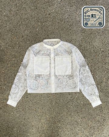 Upcycled Lace Crop Shirt