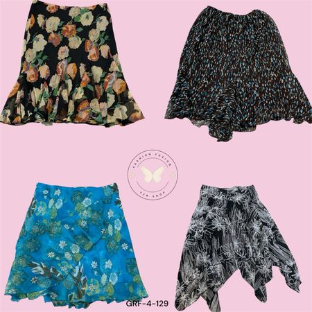 Y2K Classic Printed Poly Skirt – Stylish Daily Wear (GRF-4-129)