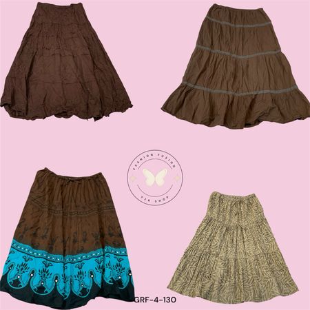 Y2K Women’s Printed Cotton Skirt – Soft & Airy Summer Outfit (GRF-4-130)