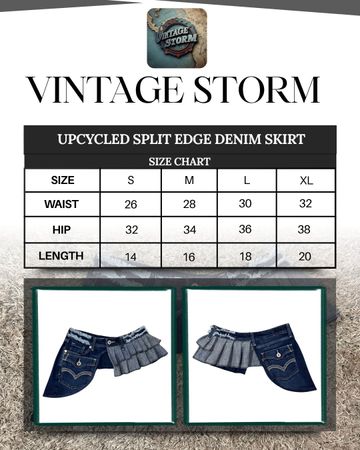 Upcycled Split Edge Denim Skirt