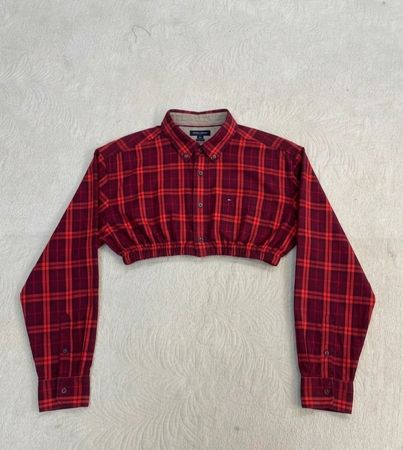 Upcycled Tommy Hilfiger Crop Top | Y2K Aesthetic