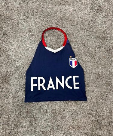 upcycled Football Jersey Halter Top