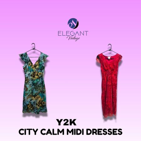Y2K City Calm Midi Dresses - EV1567