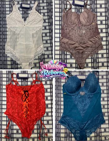 Y2K Vintage Lace & Satin Bodysuit Mix – Branded Lingerie Edit | VR-260