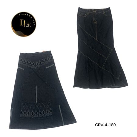 Y2k denim long skirt (GRV-4-180)