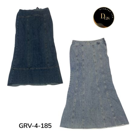 Y2K Grunge Denim Long Skirt – Classic 2000s Street Fashion (GRV-4-185)