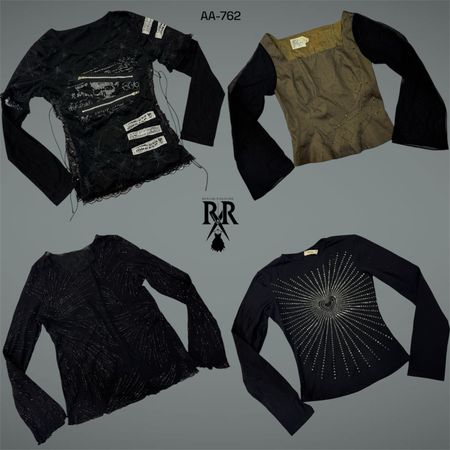 Y2K Black Gothic Girl Era Full Sleeve Tops (AA-762)