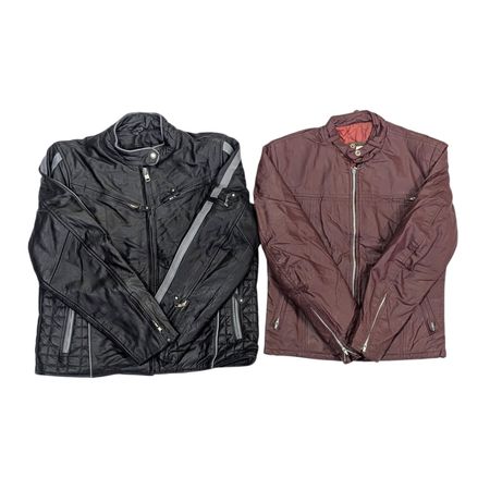 Y2K Leather And PVC Zip Up Jacket