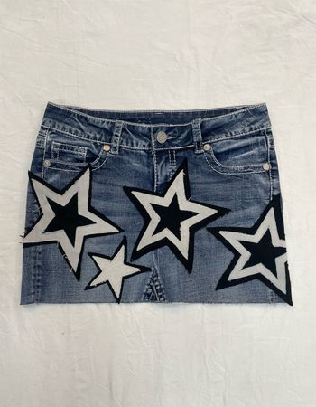 Upcycle Denim Skirts Star patch  (Dv -04)