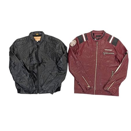 Y2K Leather And PVC Zip Up Jackets