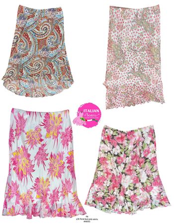 y2k floral fest poly skirts