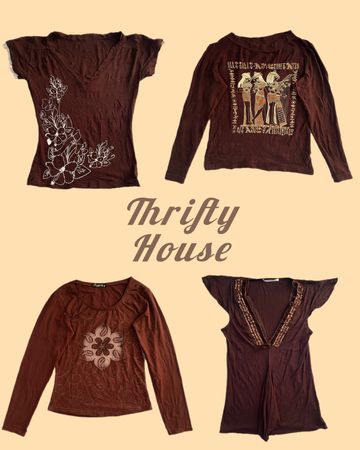 That Girl in Brown: Y2k Tops(TH/339)