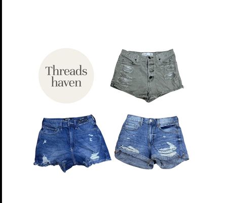 TH#010 Abercrombie Hollister Aeropostal Style Denim Shorts Premium Casual Fit