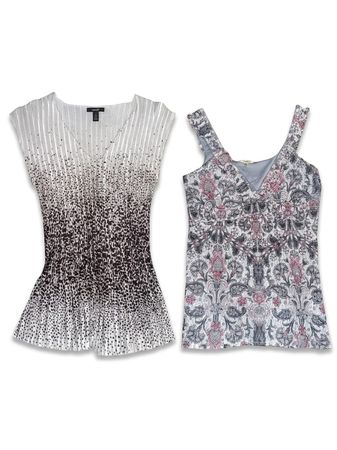 (FV-1128) Soft Girl Y2K Floral & Sheer Tops Bundle – Vintage Feminine Aesthetic Summer Collection