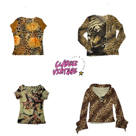 Y2k Animal Print Mix Tops (MH-010)