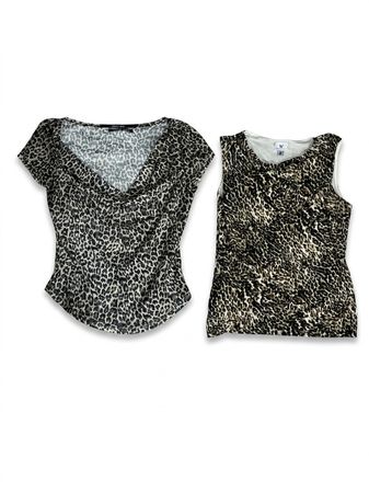 (FV-1135) Y2K Animal Cheetah Printed Tops