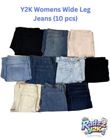 Y2K Womens Wide Leg Relaxed Jeans