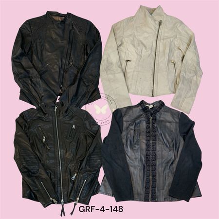 Women’s 100% Real Leather Jacket – Slim Fit Biker Style Black (GRF-4-148)