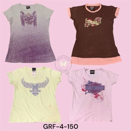 Harley Davidson Ladies Cotton Tee – Iconic Logo Design (GRF-4-150)