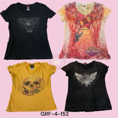 Harley Davidson Women’s Short Sleeve Tee – Premium Quality Cotton (GRF-4-153)