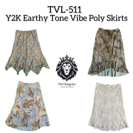 Y2K Earthy Tone Vibe Poly Skirts (TVL-511)
