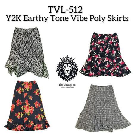 Y2K Earthy Tone Vibe Poly Skirts (TVL-512)