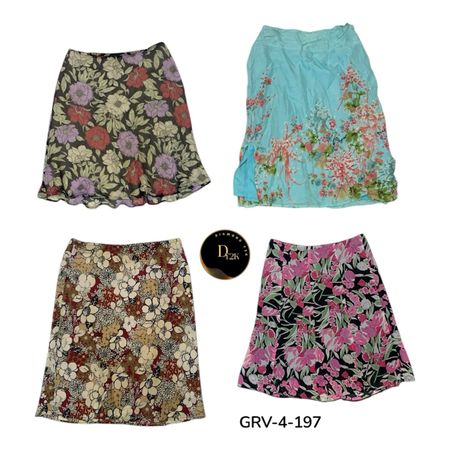 Y2k mix printed poly skirt (GRV-4-197)