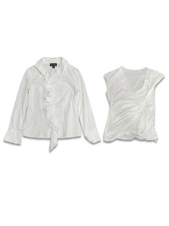 (FV-1144) Y2K White Aesthetic Cotton tops