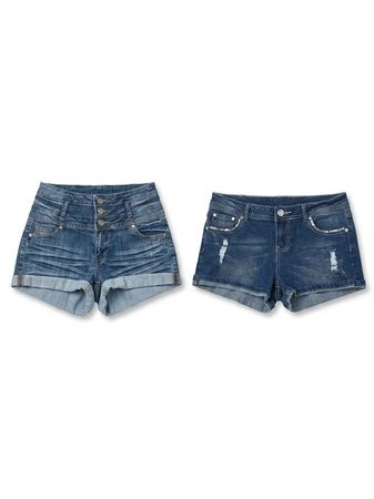 (FV-1151) Y2K Denim Back pocket Detail shorts