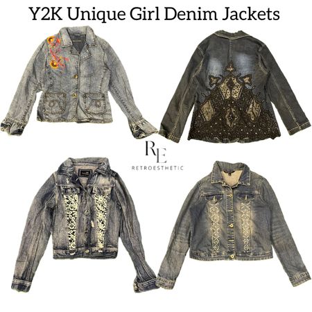 Y2K Unique Girl Denim Jacket Re-3044