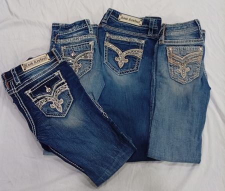 CR7539 Vintage Rock Revival Flare & Straight Jeans