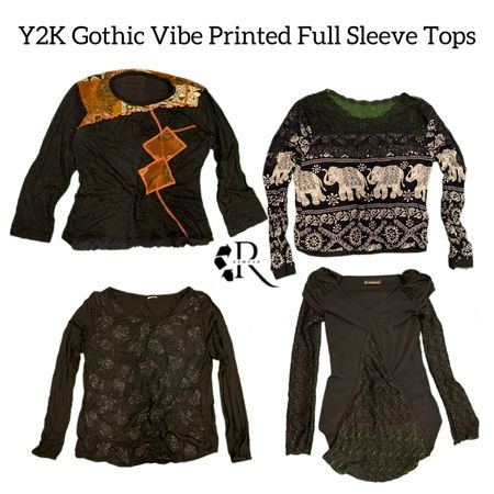 Y2K Gothic Vibe Printed Full Sleeve Tops RW-1794