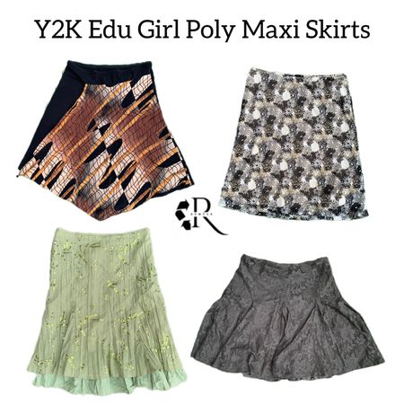 Y2k Edu Girl Poly Maxi Skirts RW-1797