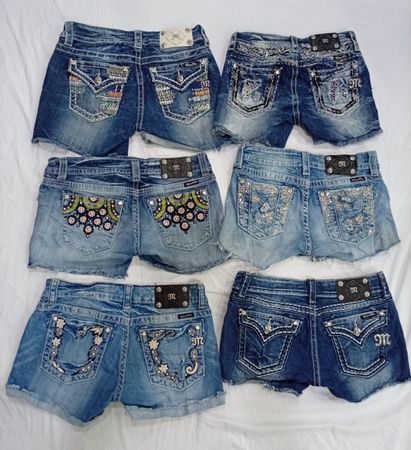 CR7544 Upcycled Miss Me Shorts