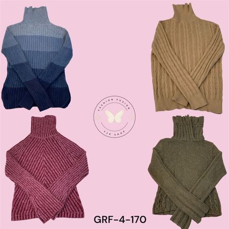 Retro Y2K Turtleneck Sweater – Cozy Knit Winter Top (GRF-4-170)