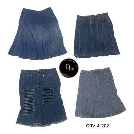 Y2K Denim Midi Skirt – Retro Streetwear Essential (GRV-4-202)