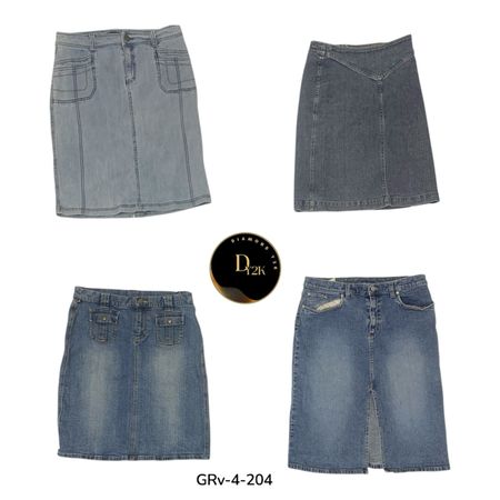 Retro Denim Midi Skirt – Y2K Inspired Fashion Piece (GRV-4-204)