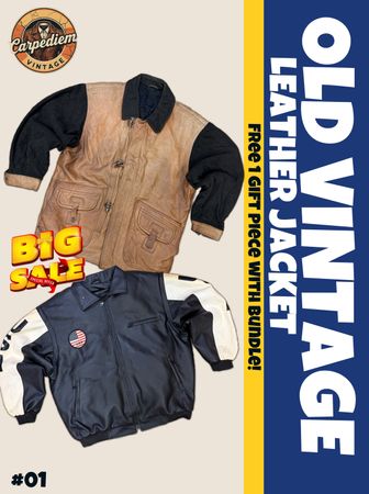 OLD VINTAGE LEATHER JACKET -01