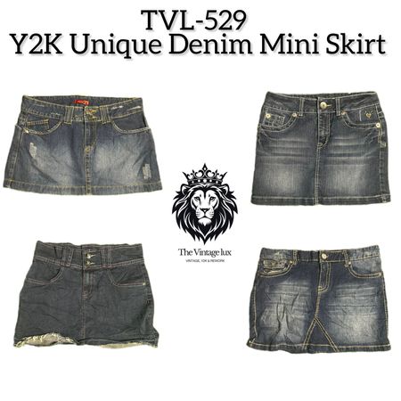 Y2K Unique Denim Mini Skirts (TVL-529)