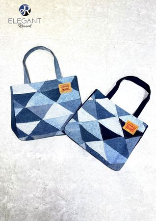 UPCYCLED Patchwork Denim Bag - EVR0362